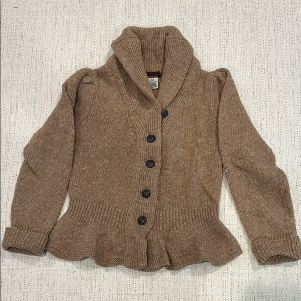 Elan Brown Knit Sweater with Button Details